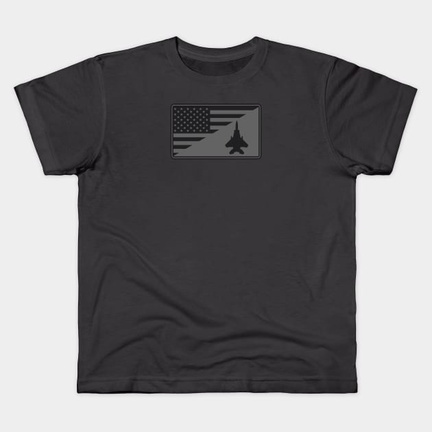 F-15 Eagle US Flag Patch (subdued) Kids T-Shirt by TCP